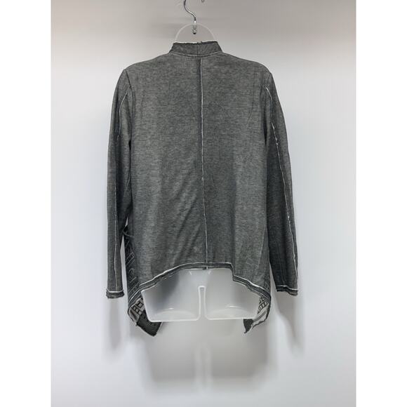 Monoreno Womens Cardigan Sweatshirt Open Front Embroidered Medium Gray NWT - Picture 3 of 9
